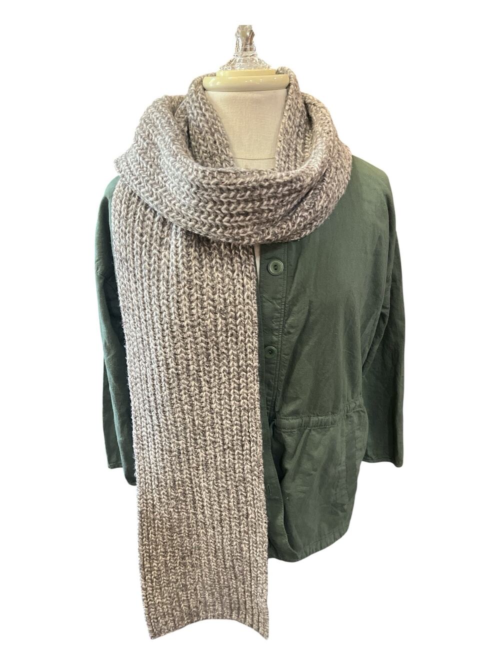 J.Crew Scarf-Women-Ribbed knit Marled Chunky Textured-Cream/Tan-72x9